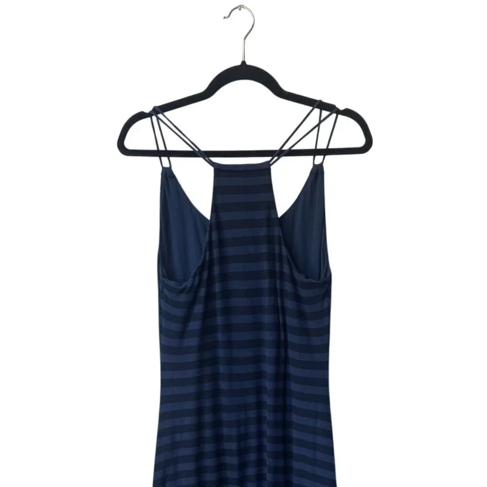 Lauren Ralph‎ Lauren Striped Dress Size M Navy Nautical Beachy Halter Flowy Mini